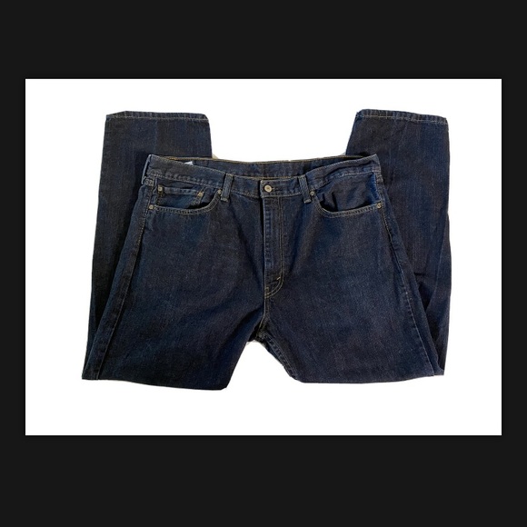 LEVI'S Strauss 505 Straight Fit Dark Wash Jeans W40x30L - Picture 3 of 15